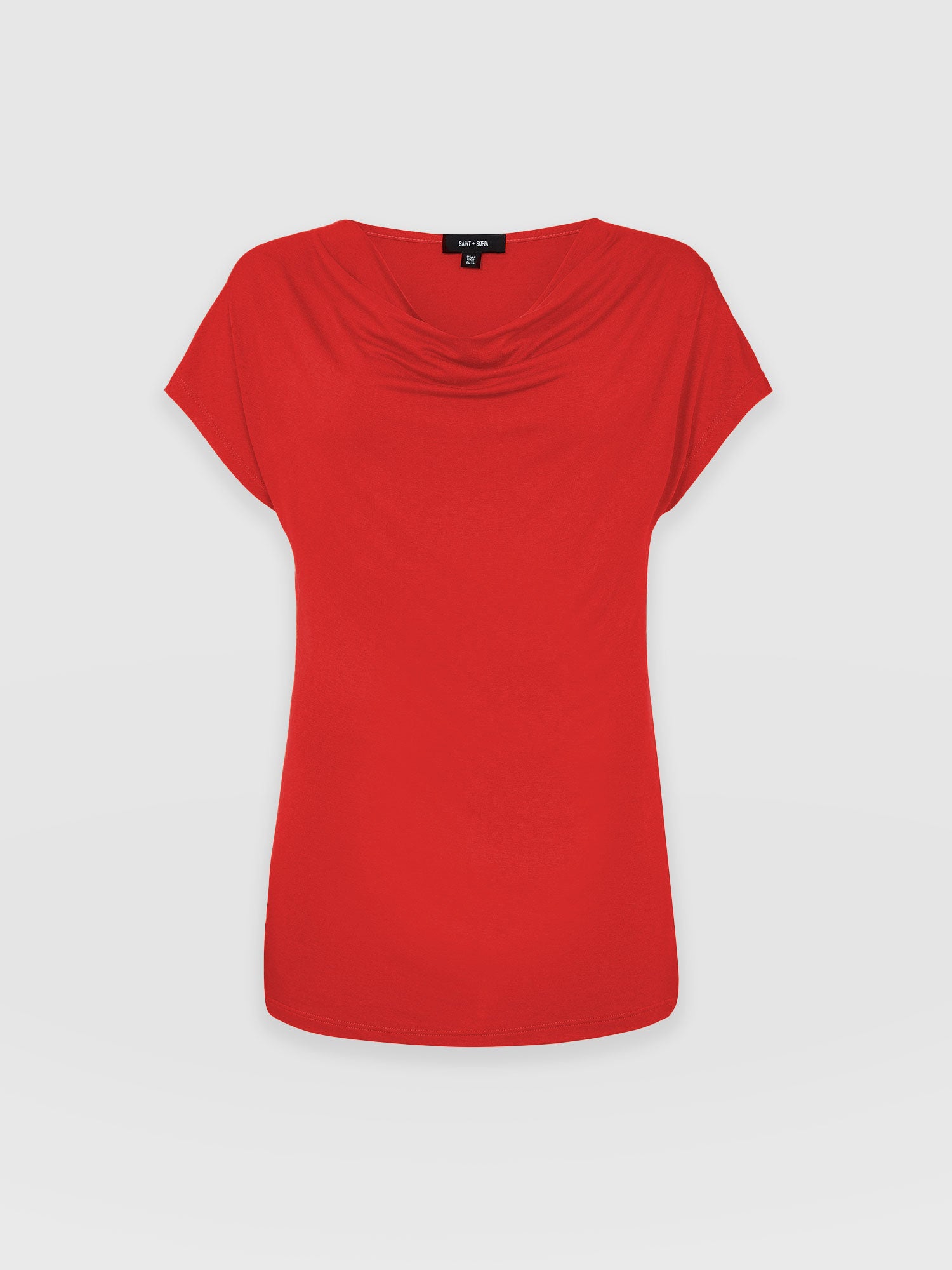 Cowl Neck Tee - Red